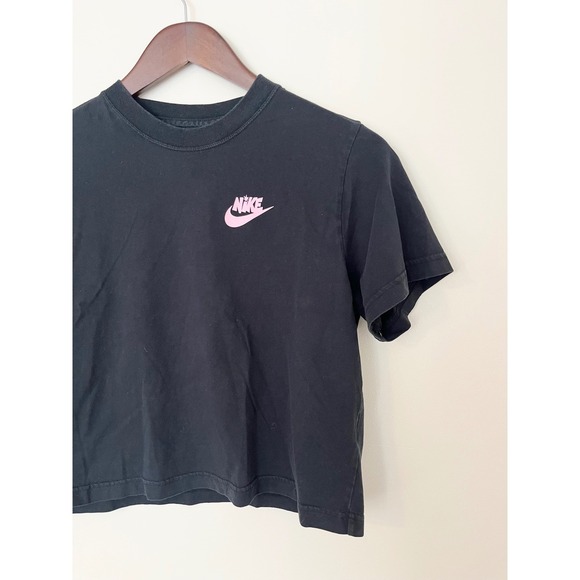 NIKE Kids Black Loose Fit Graphic Tee Move Your Sole Pink Logo Size M - Picture 3 of 8